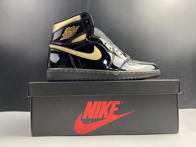 METALLIC (2020) GOLD HIGH 1 BLACK 555088-032 AIR JORDAN RETRO 0812